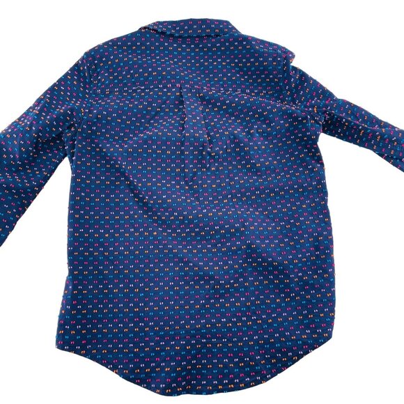 Gap Navy Polka Dot Perfect Shirt Women's size XS Button Up Long Sleeves - Picture 5 of 5